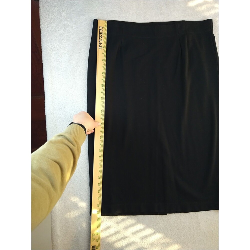 Eileen Fisher Black Pencil Midi Skirt Women's XL Knit Pull on Career System Piec - Picture 5 of 12